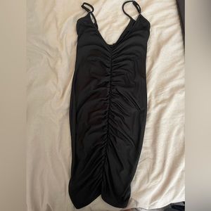 Amazon Black Adjustable Ruched Dress Size Small